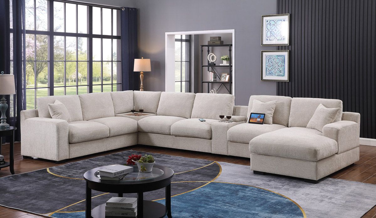 Limo Modular Sectional Beige Chenille