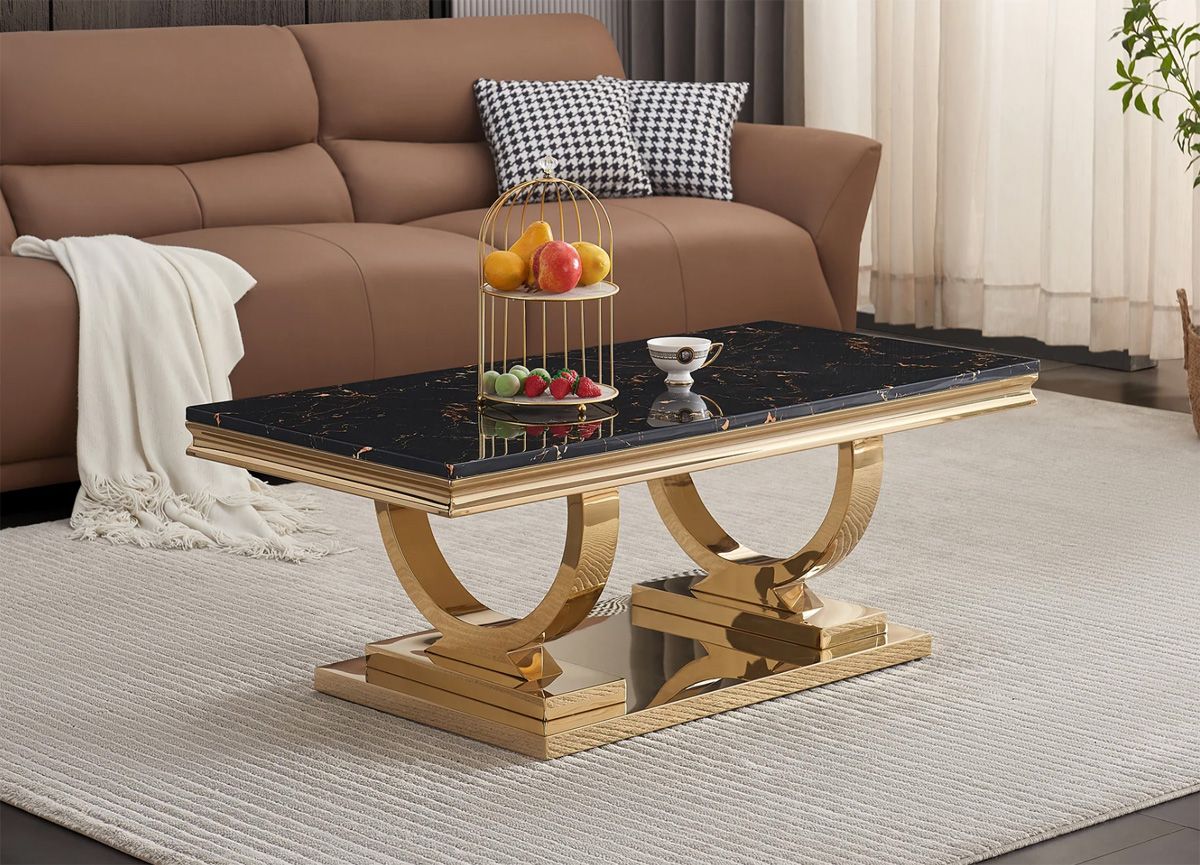 Lippa Black Marble Gold Coffee Table