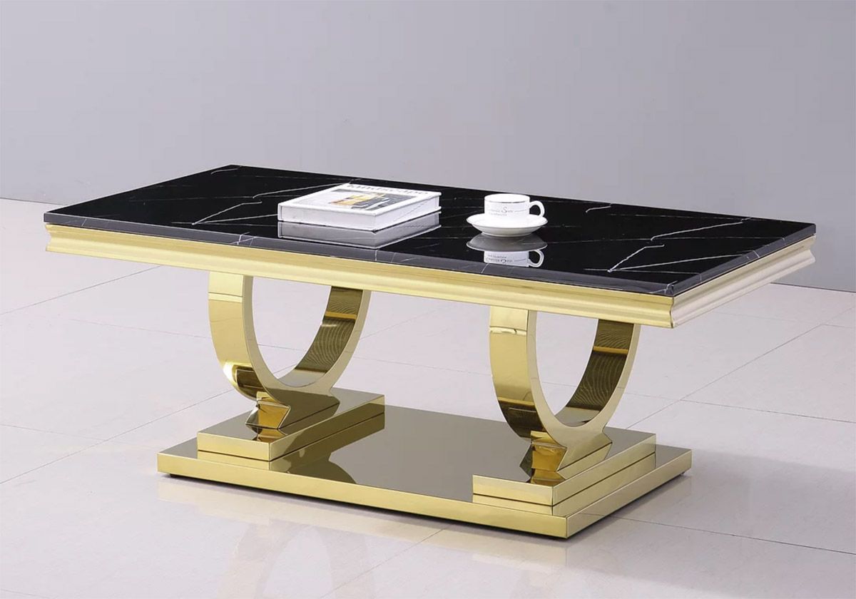 Lippa Black Marble Gold Coffee Table