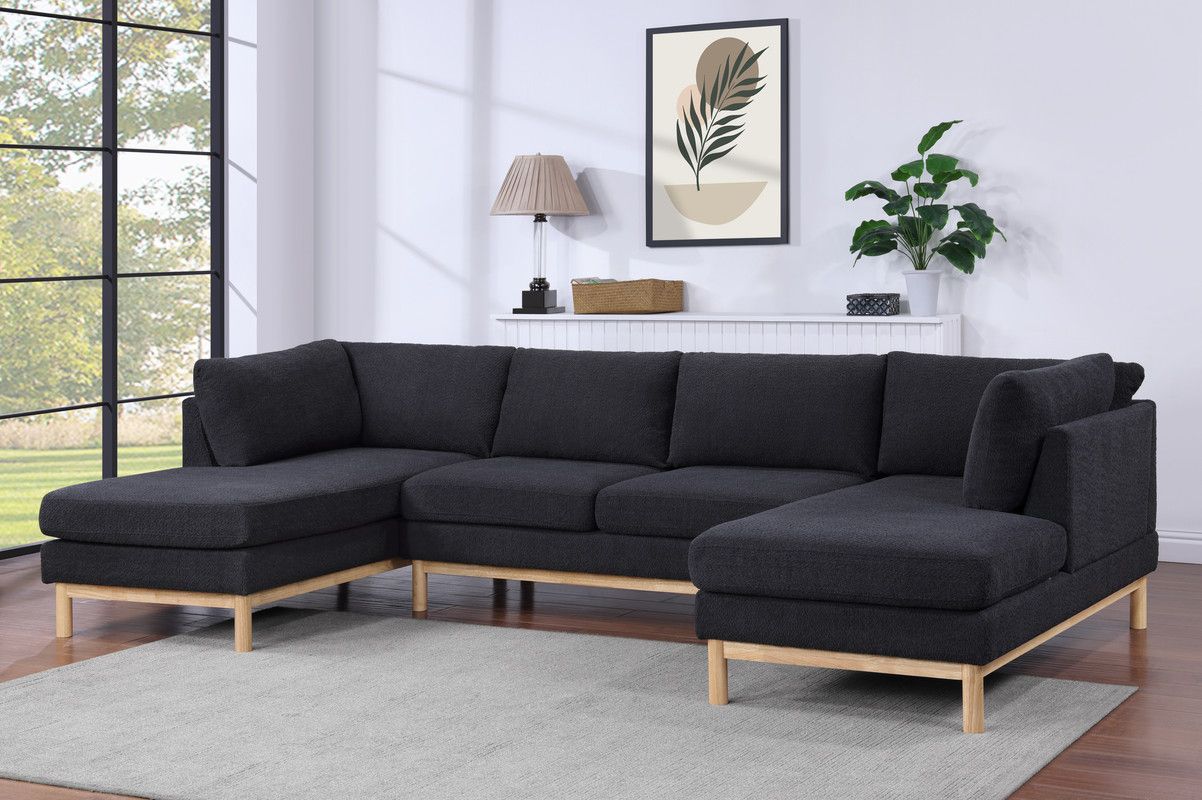 Lomma Black U-Shape Sectional