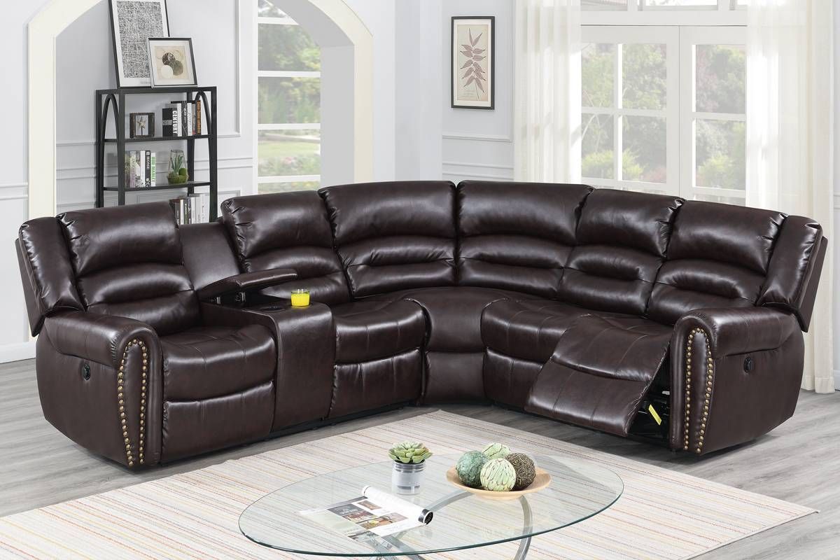 Lorcan Dark Brown Power Recliner Sectional