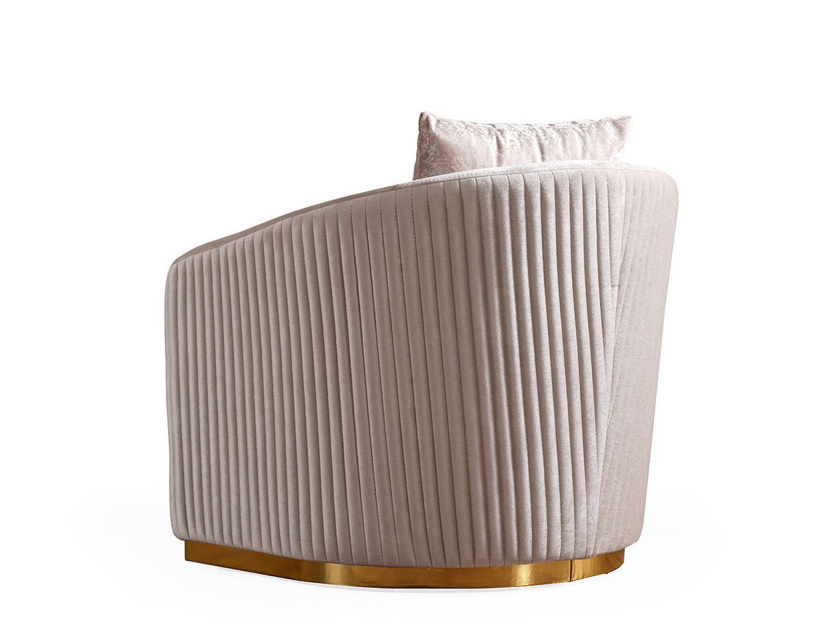 Lorimar Beige Velvet Chair Back