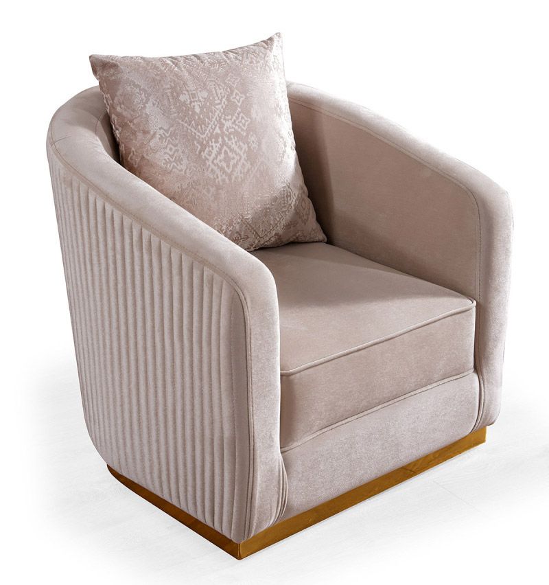 Lorimar Beige Velvet Chair