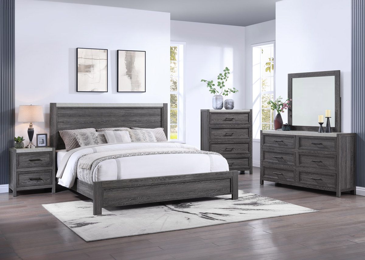 Loudon Bedroom Set Rustic Grey Finish