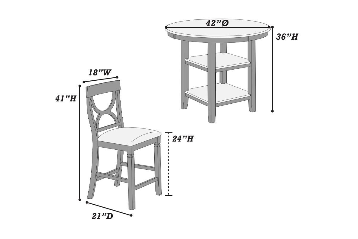 Luminar Pub Table Dimentions