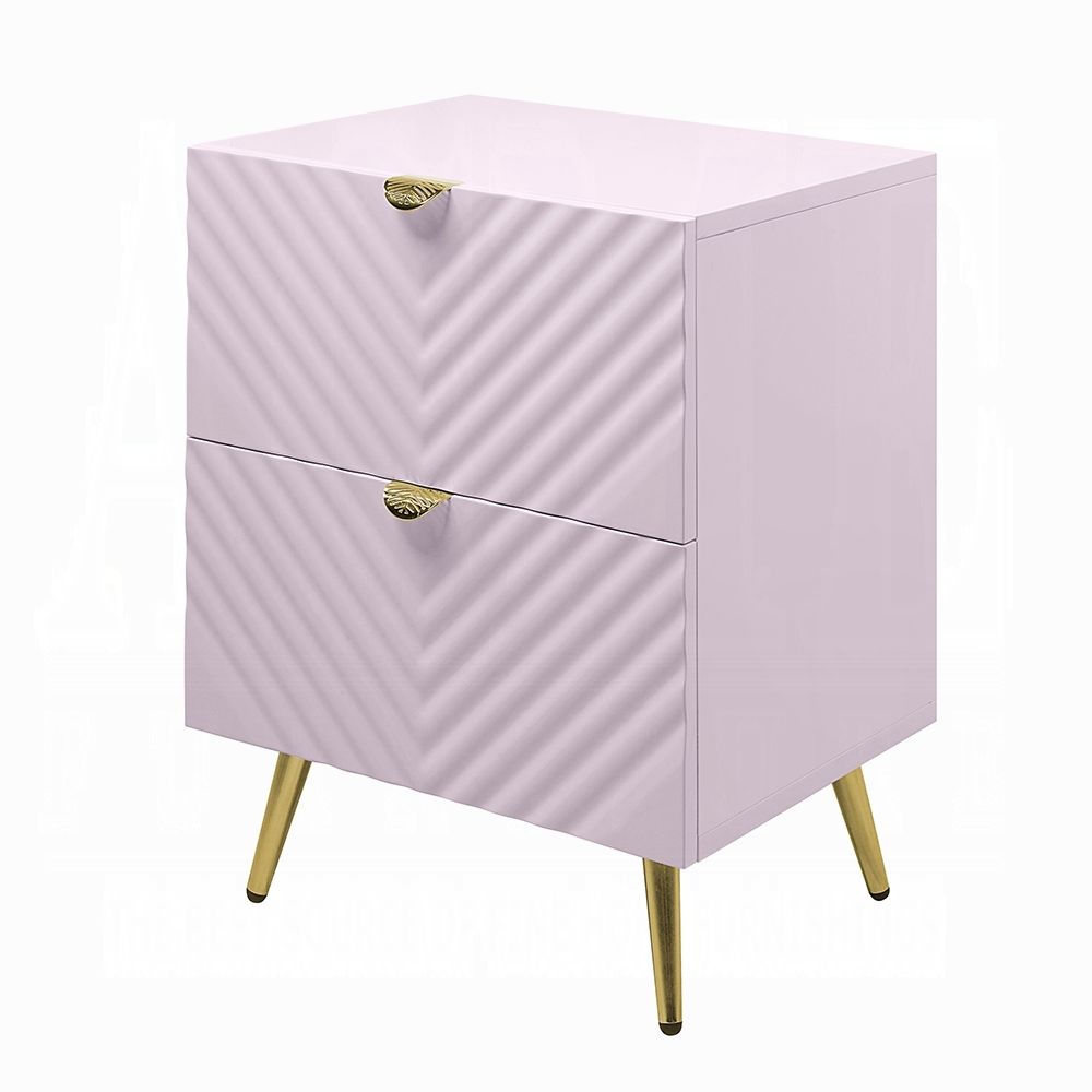 Luxor Pink Finish Night Stand