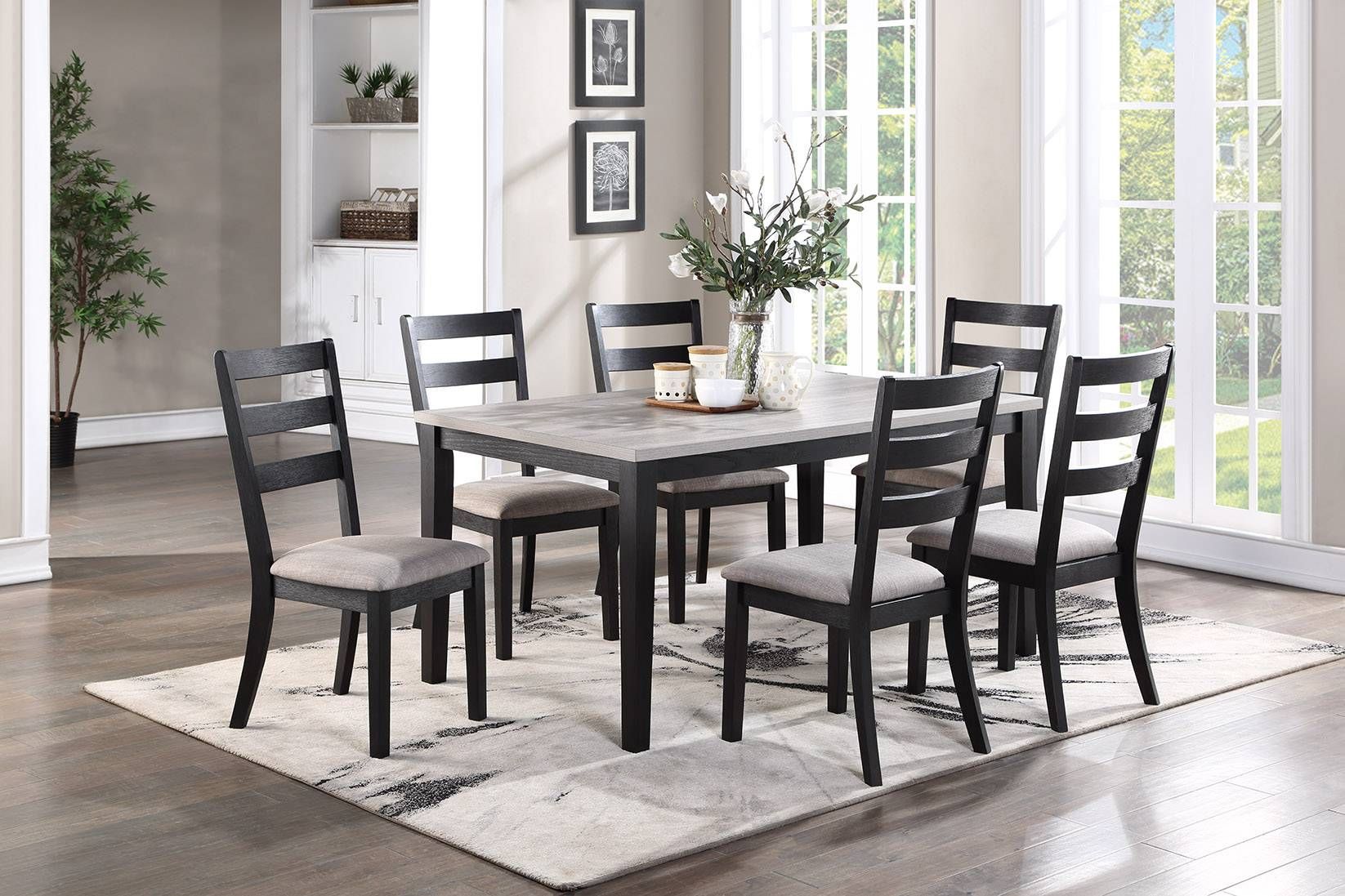 Macedo Two Tone 7-Piece Dining Table Set