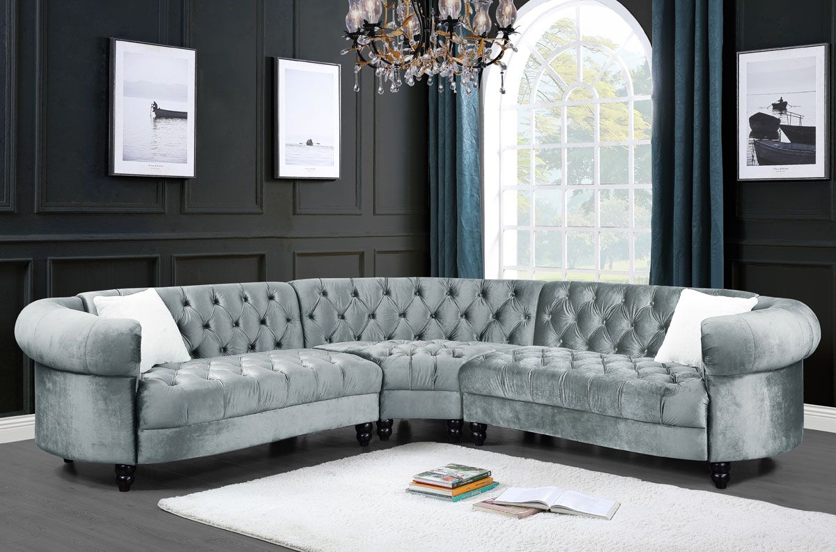 Madan Velvet Chesterfield Sectional