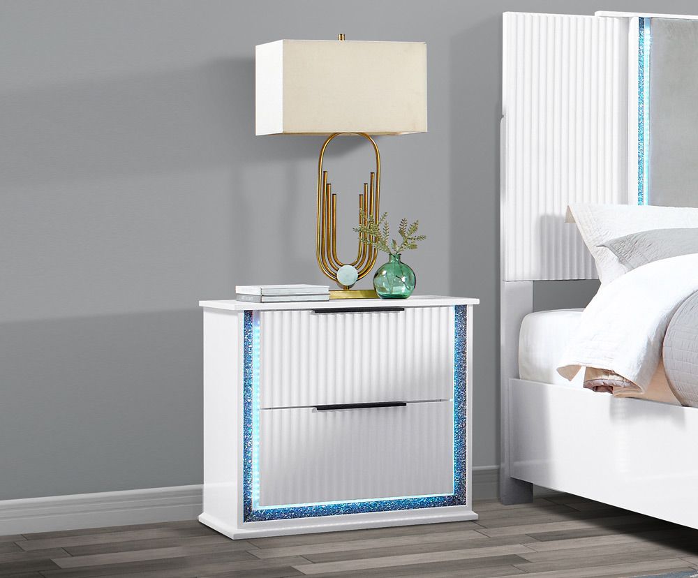 Madrid Modern Night Stand With LED Lights