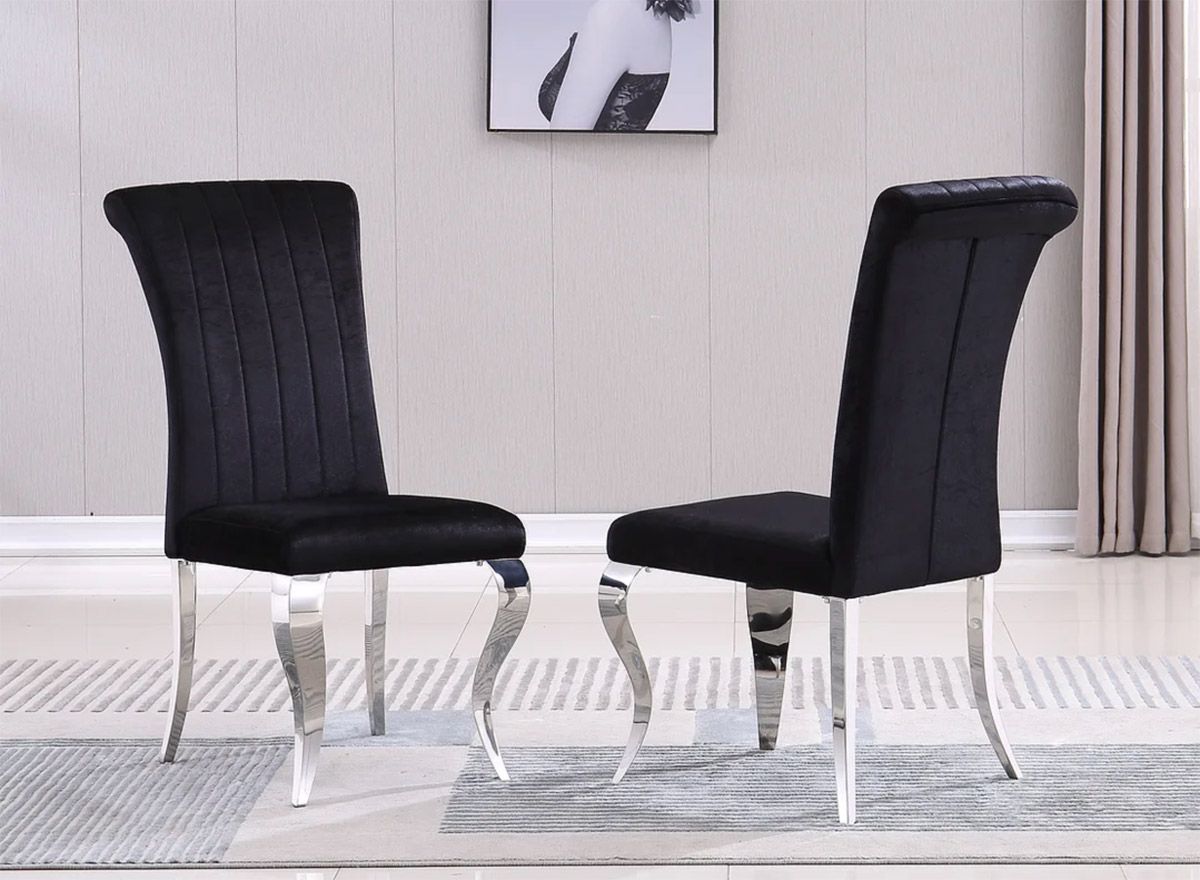 Magdeburg Black Velvet Dining Chairs