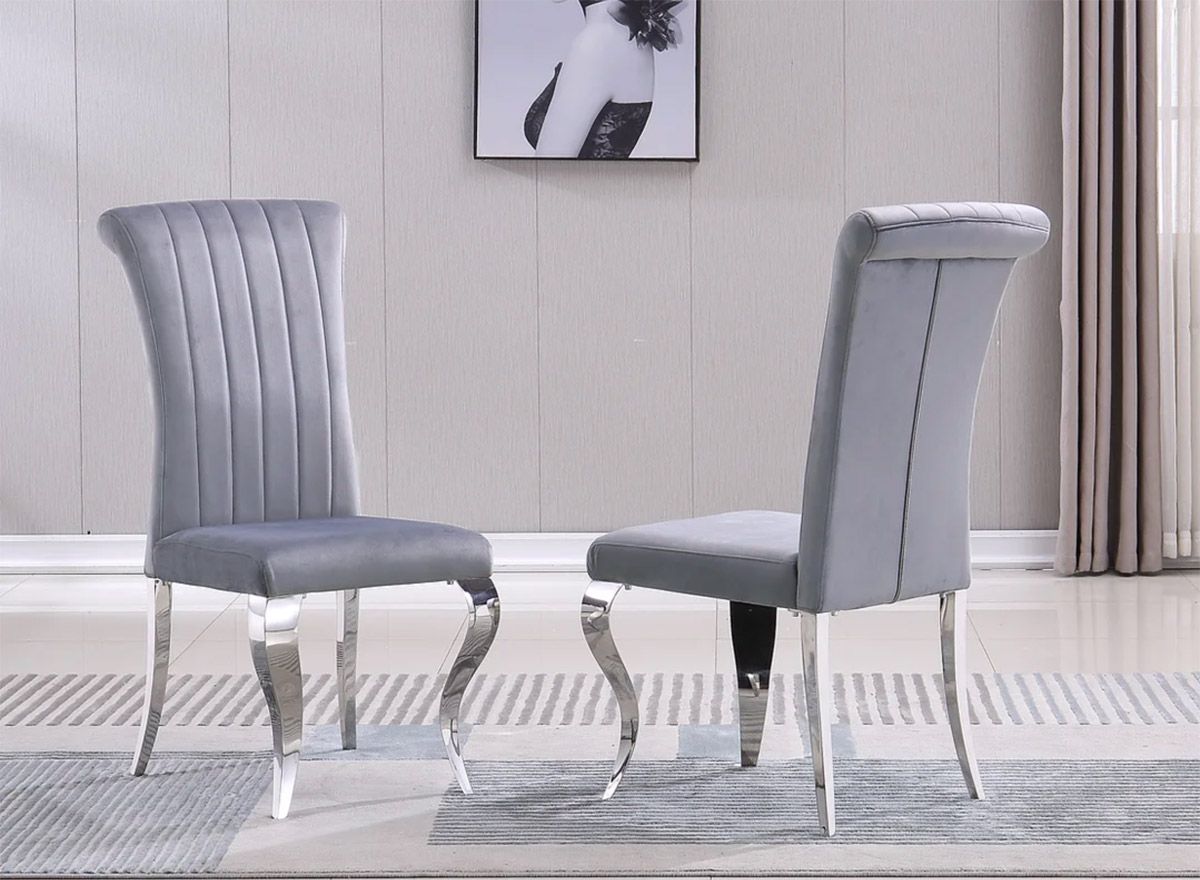 Magdeburg Grey Velvet Dining Chairs