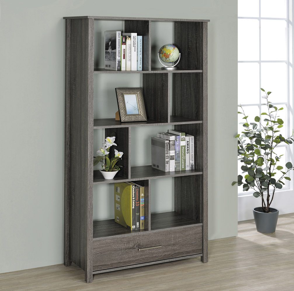 Makayla Rustic Grey Bookcase   Makayla Rustic Grey Bookcase 