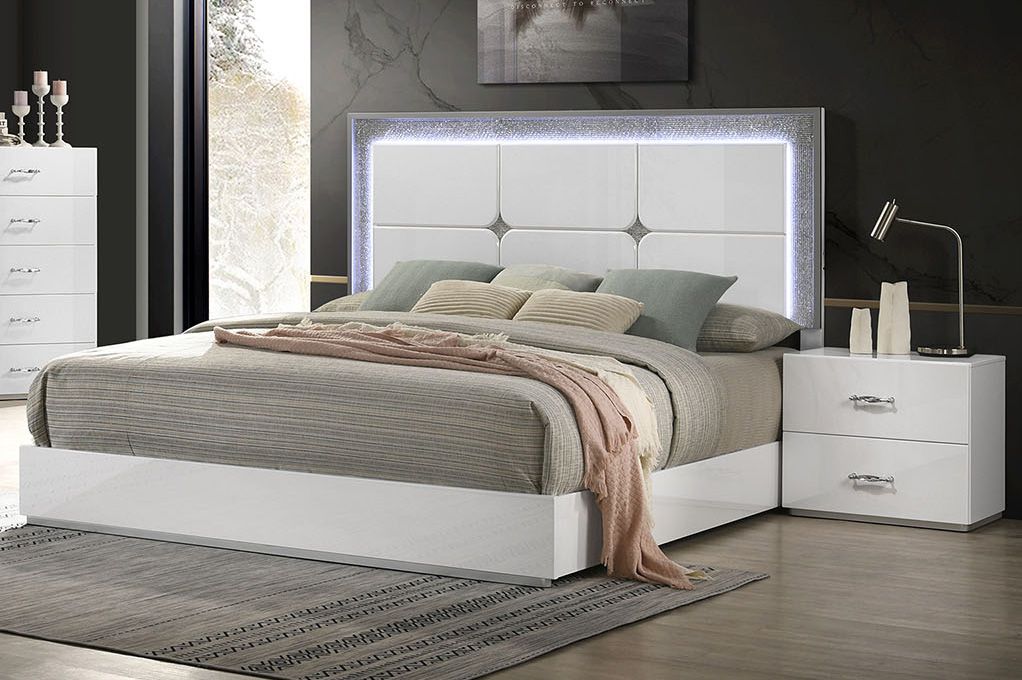 Malone Modern Bed With LED Light