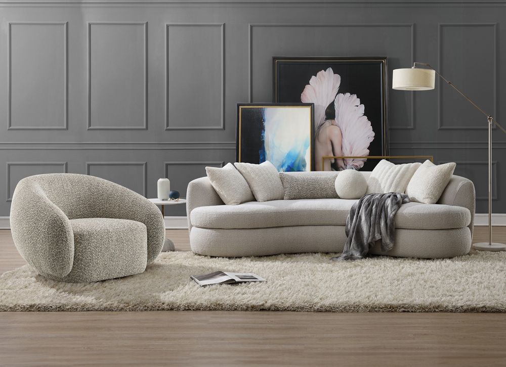 Manolia Oversized Sofa Beige Boucle