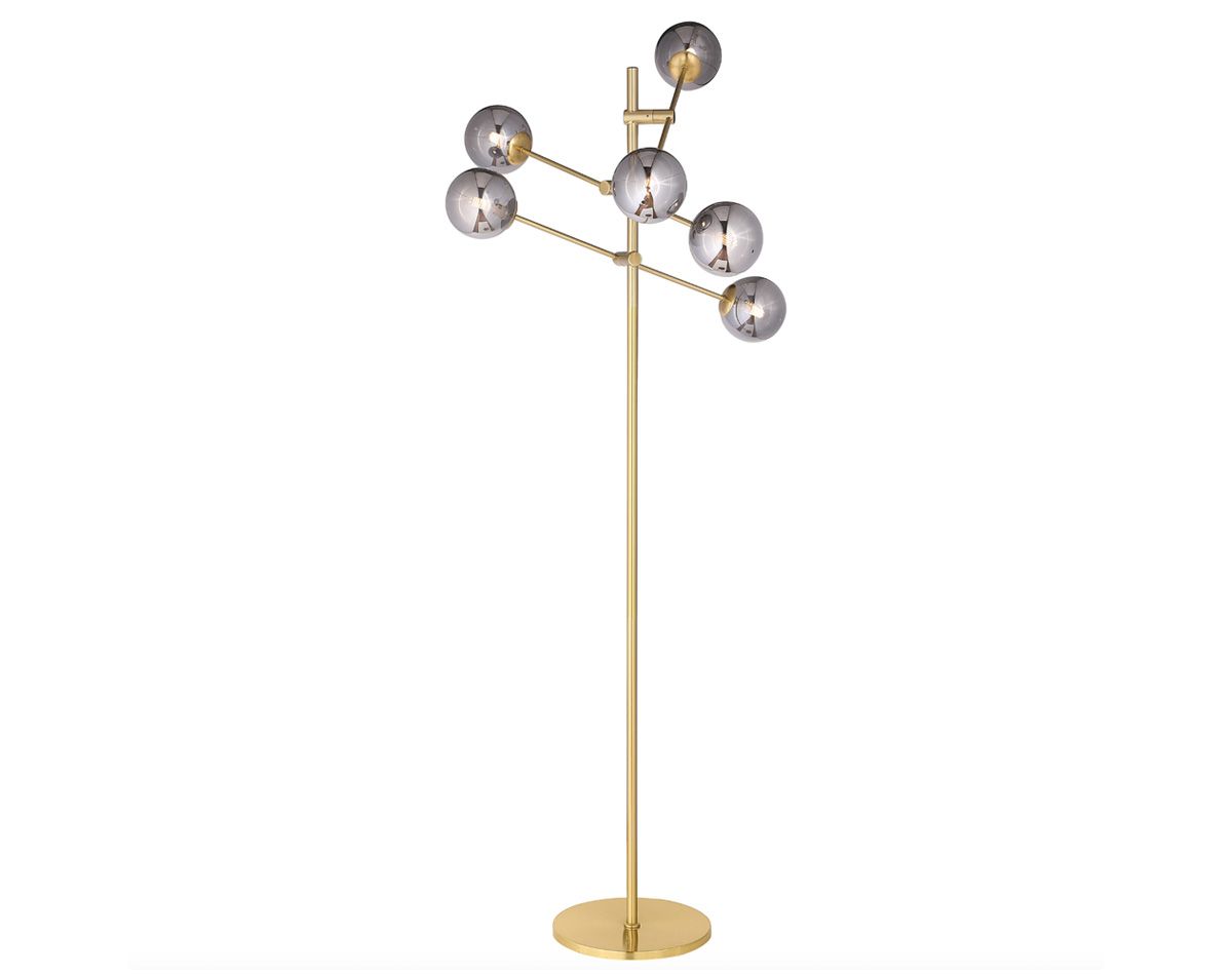 Manus Molecular Smoked Orb Floor Lamp