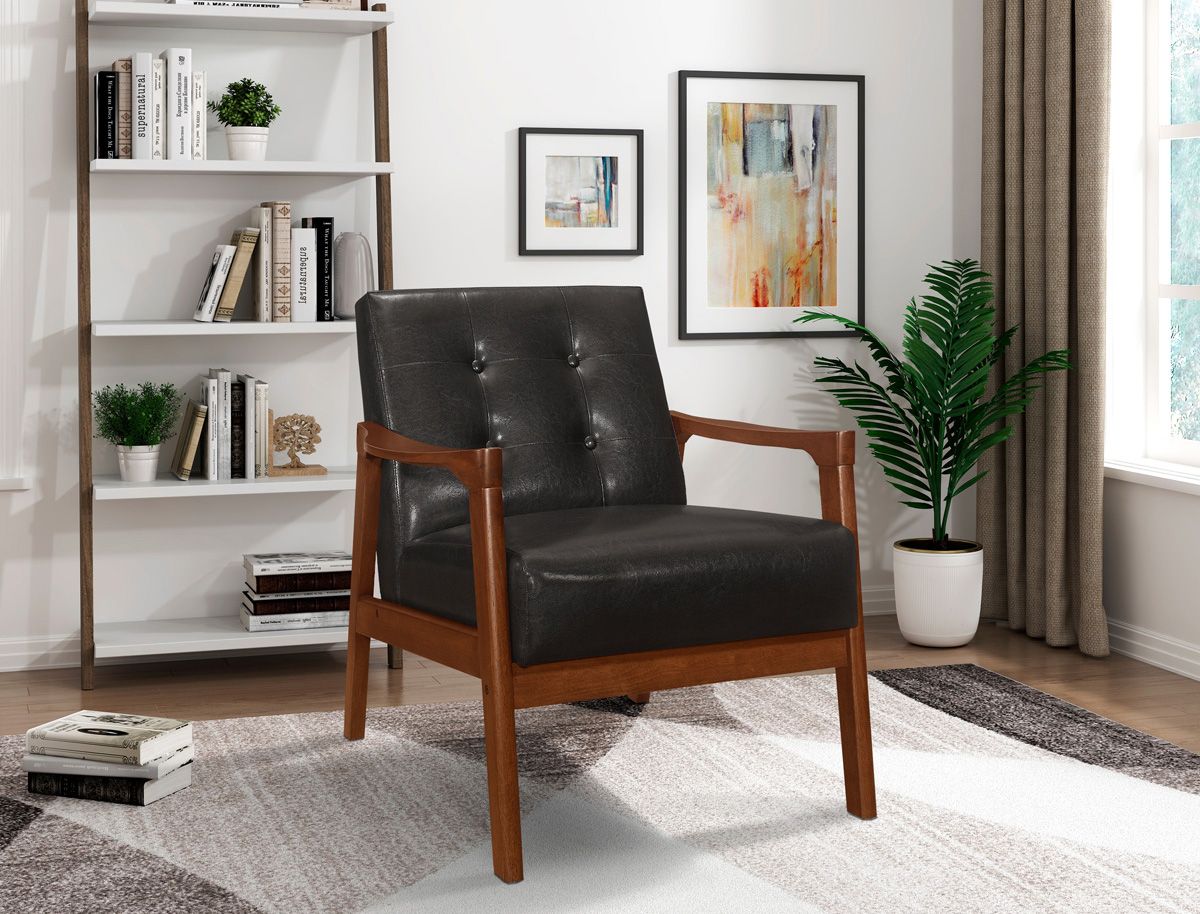 Marcia Dark Brown Leather Accent Chair