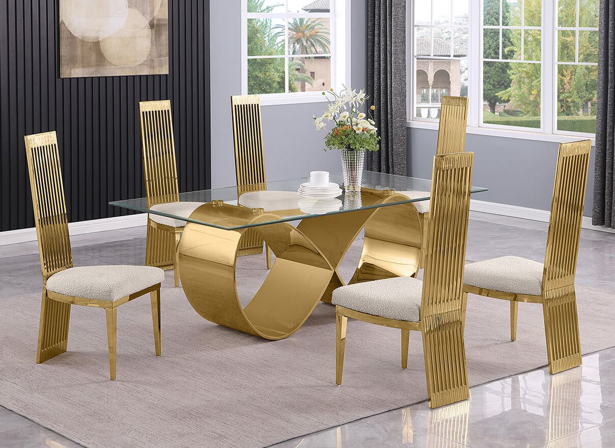 Marji Gold Infinity Base Dining Table