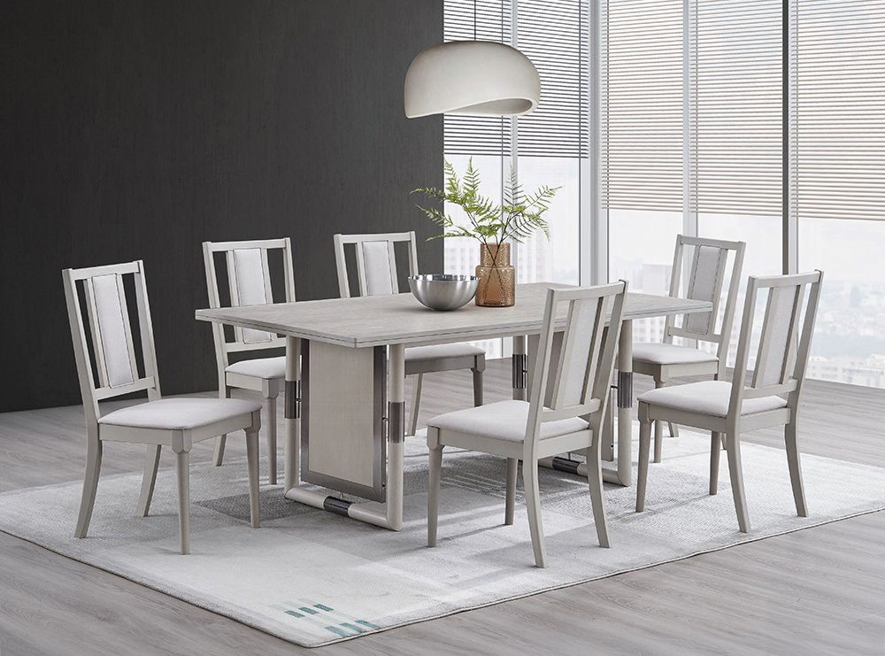 Markus 7-Piece Dining Table Set Natural Finish