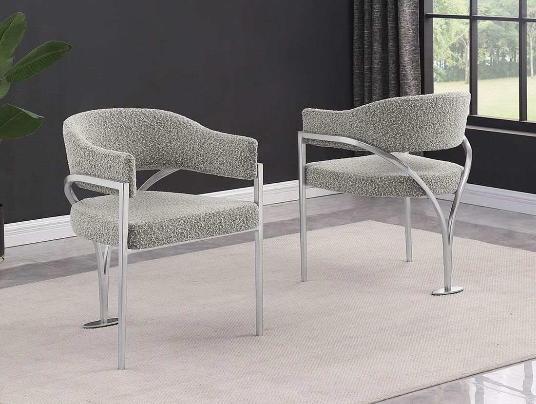 Marlee Grey Boucle Dining Chairs