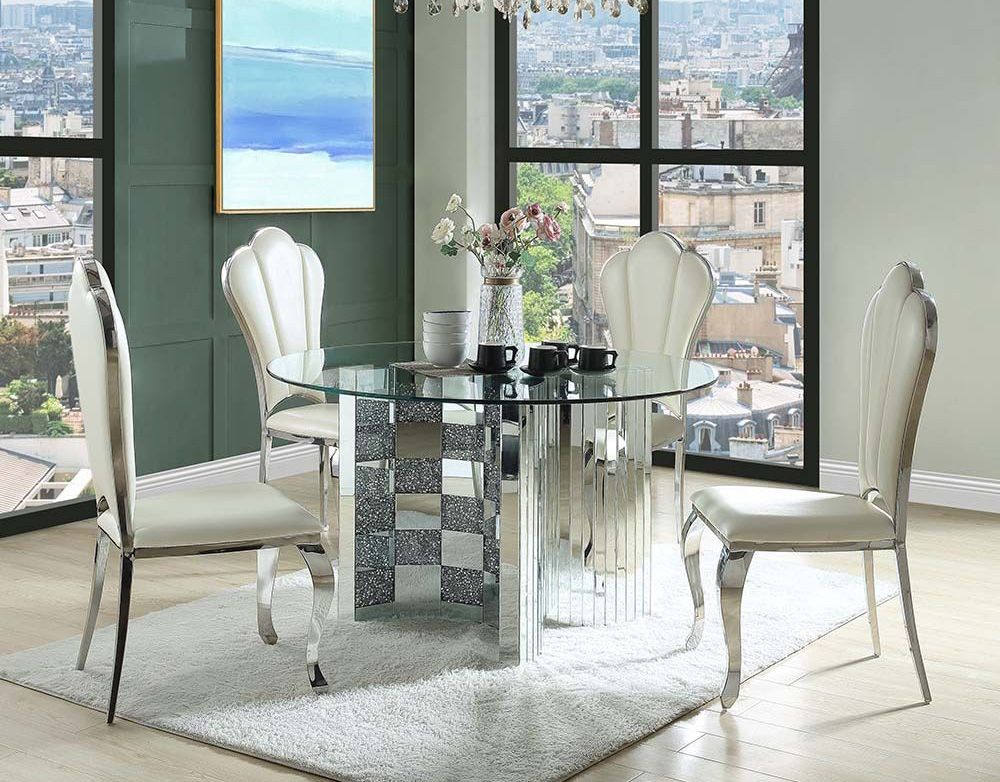 Marseille Mirrored Round Dining Table