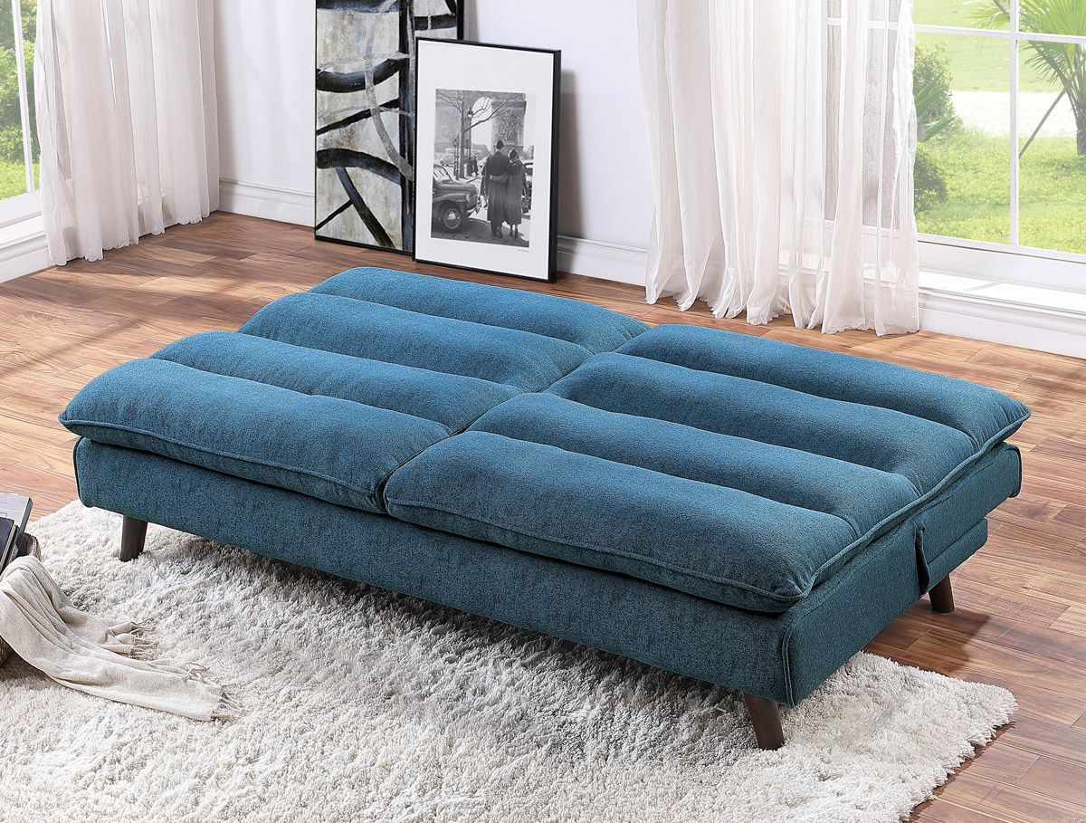 Marybell Blue Fabric Futon