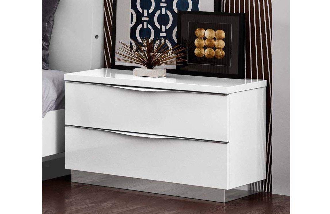 Matrix Italian White Lacquer Night Stand