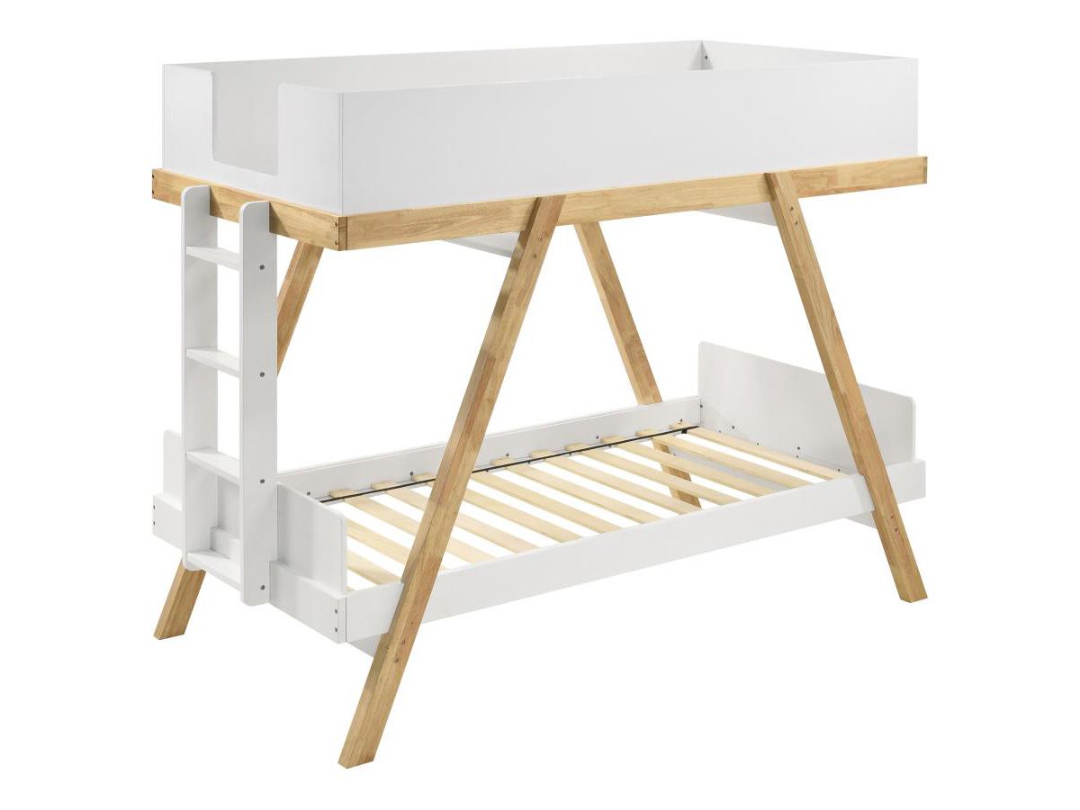 Maverick White And Oak Finish Modern Bunkbed