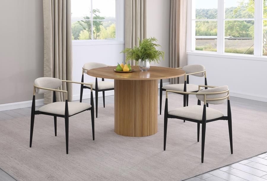 Maya Round Wood Dining Table Set