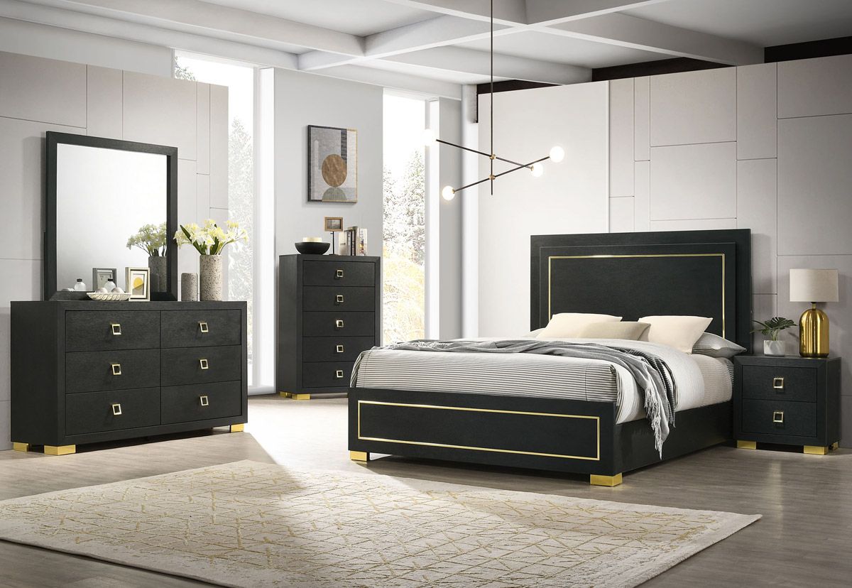 Mayda Black Finish Bedroom Set