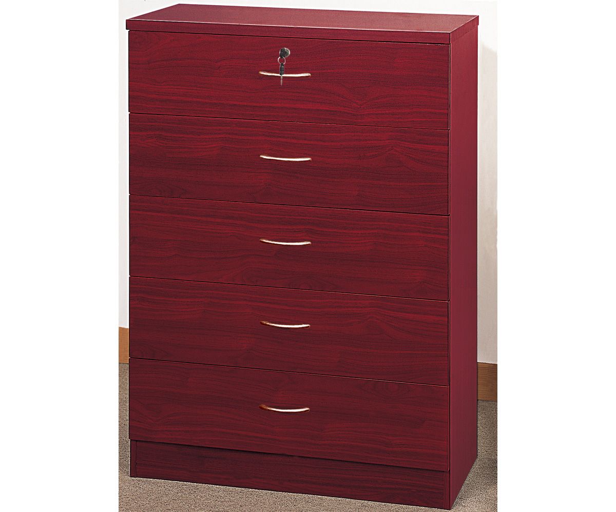 Meggie Mahogany Five Drawer Chest