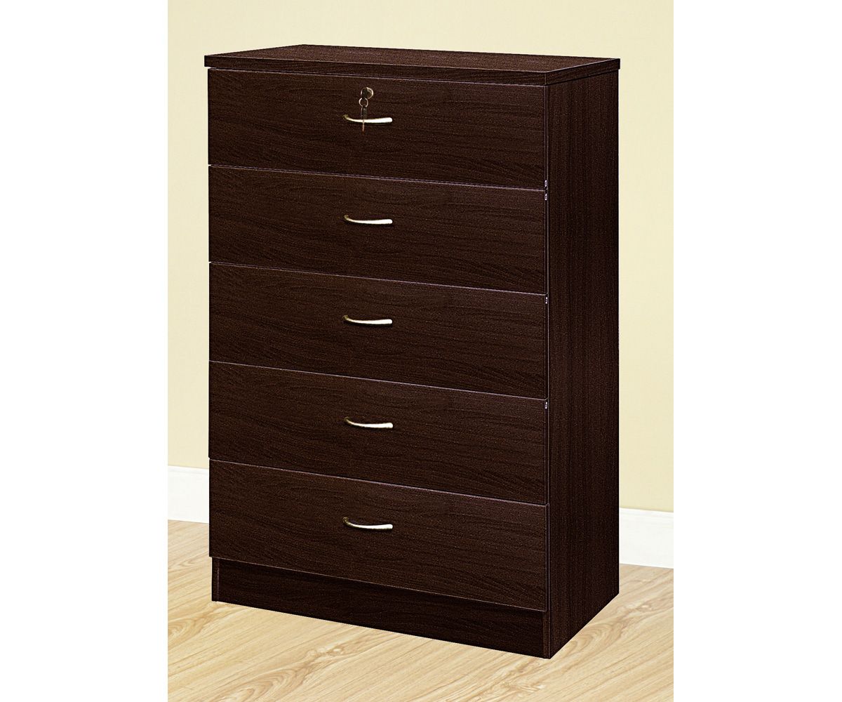 Meggie Espresso Five Drawer Chest