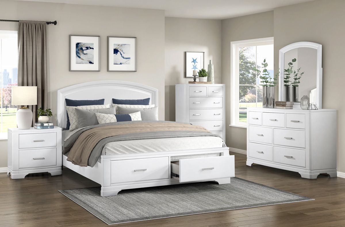 Meline White Finish Bedroom Set