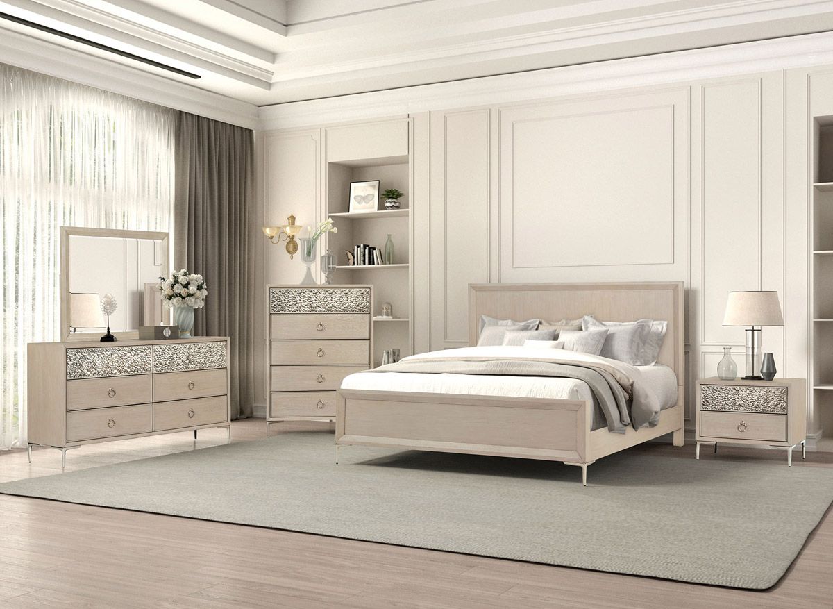 Midtown Natural Oak Finish Bedroom Set