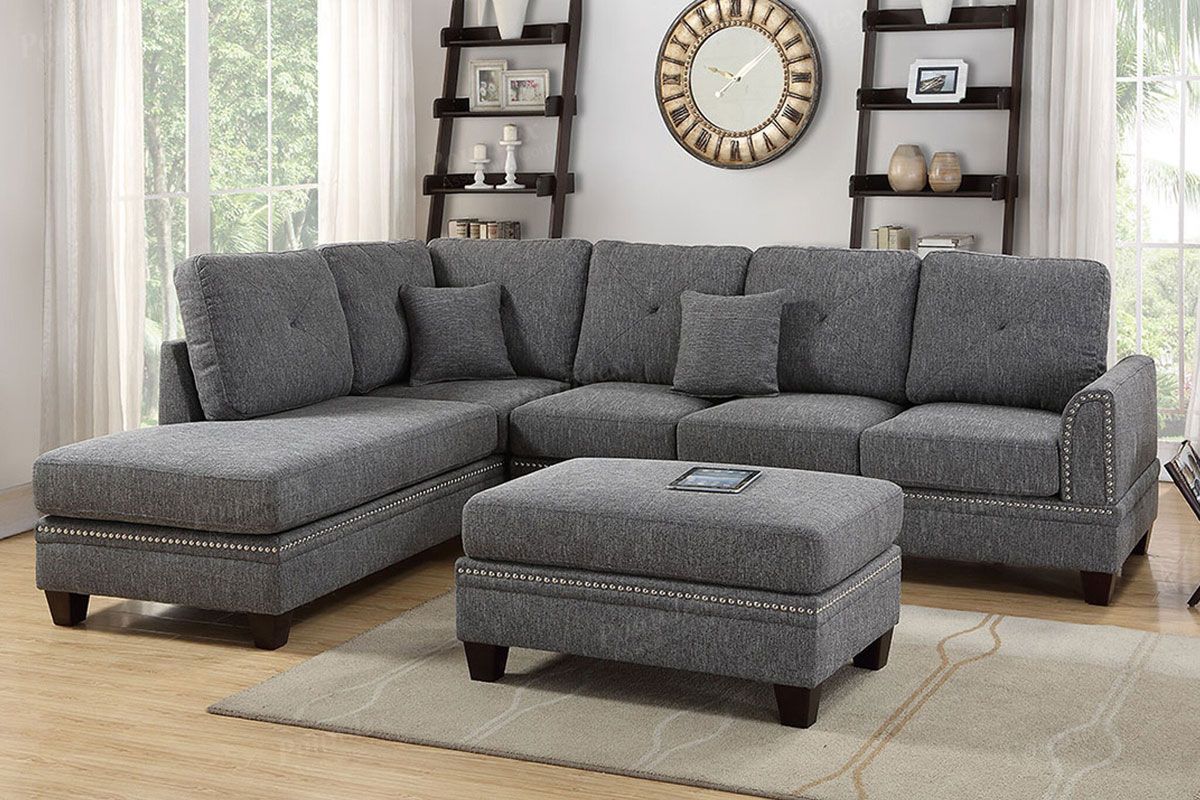 Milano Grey Fabric Reversible Sectional