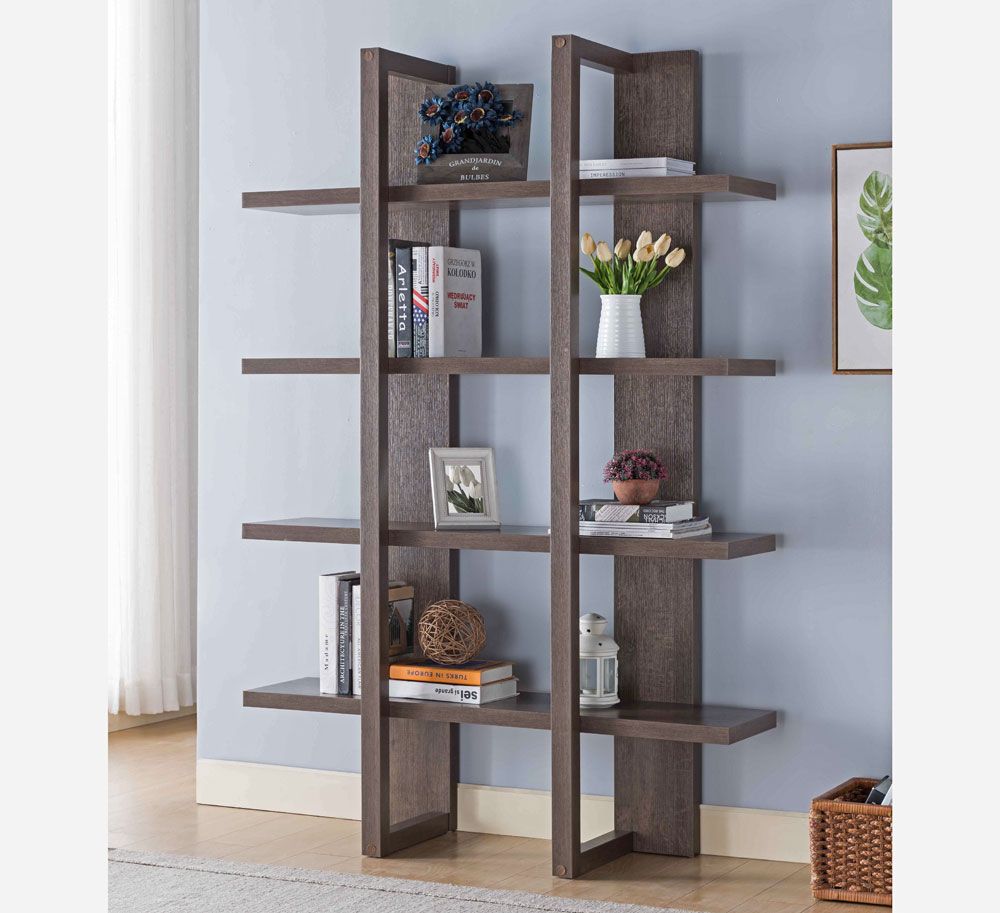 Miranda Walnut Finish Bookcase