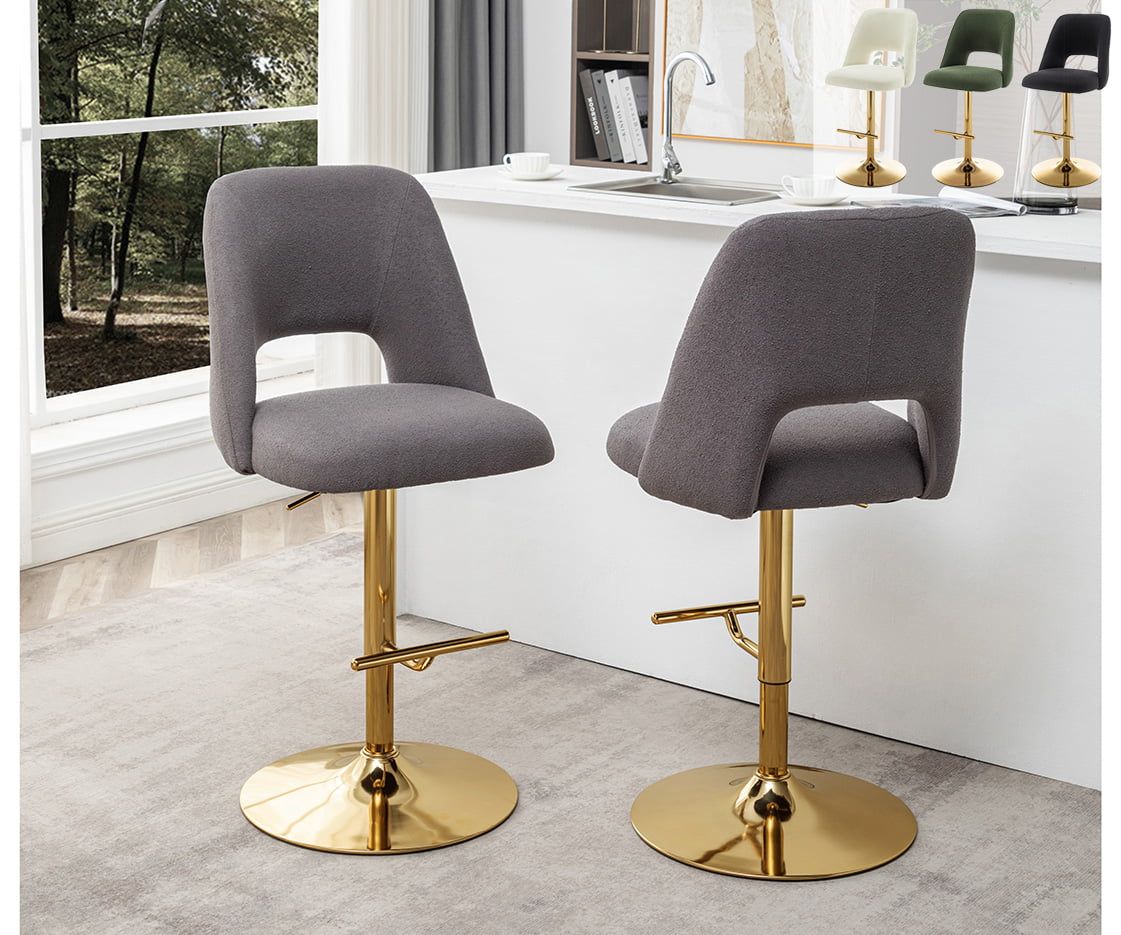 Mitzi Boucle Barstools Gold Base