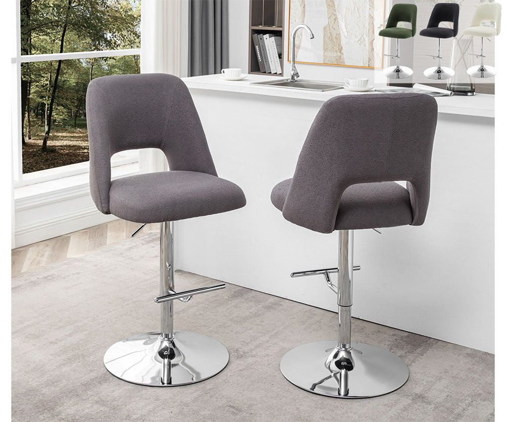 Mitzi Boucle Fabric Modern Barstools