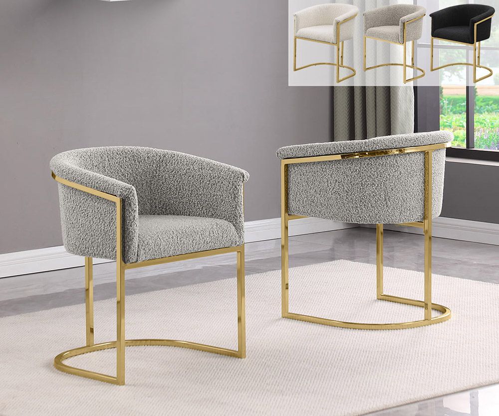 Modbury Boucle Gold Dining Chairs