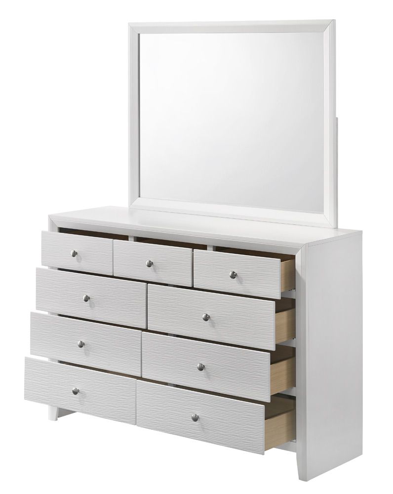 Modwell White Finish Dresser With Mirror