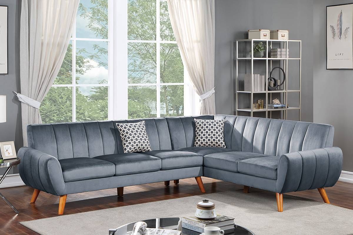 Molly Dark Grey Velvet Sectional