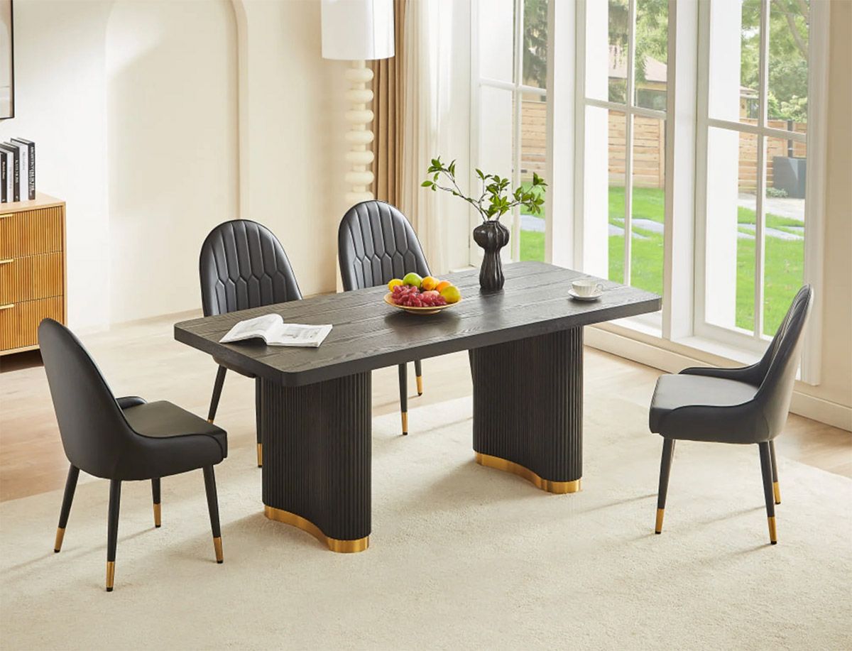 Montbelle Modern Dining Table Black Finish