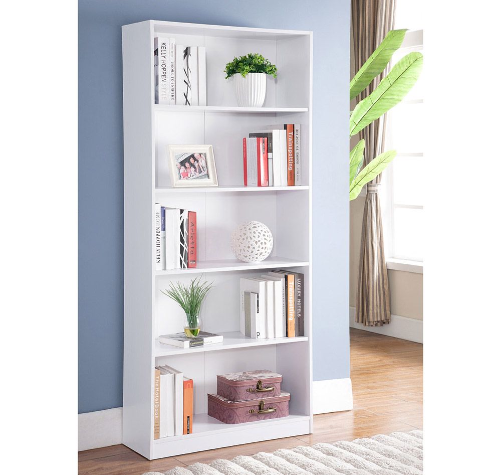 Mora White Finish Bookcase