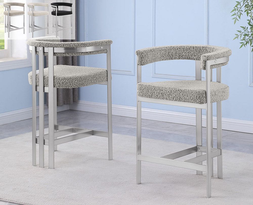 Morden Boucle Counter Height Chairs