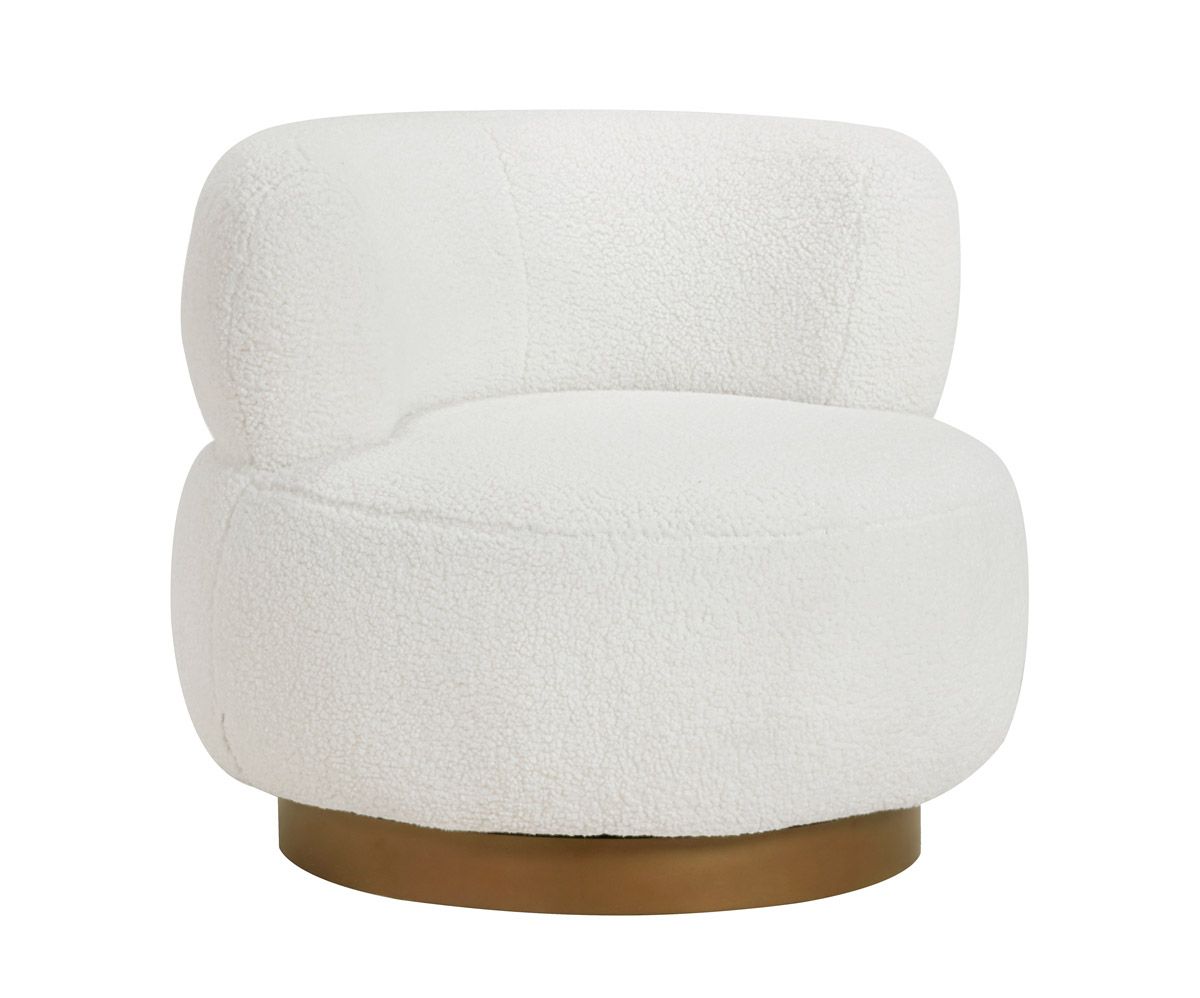 Mulsane White Boucle Swivel Chair