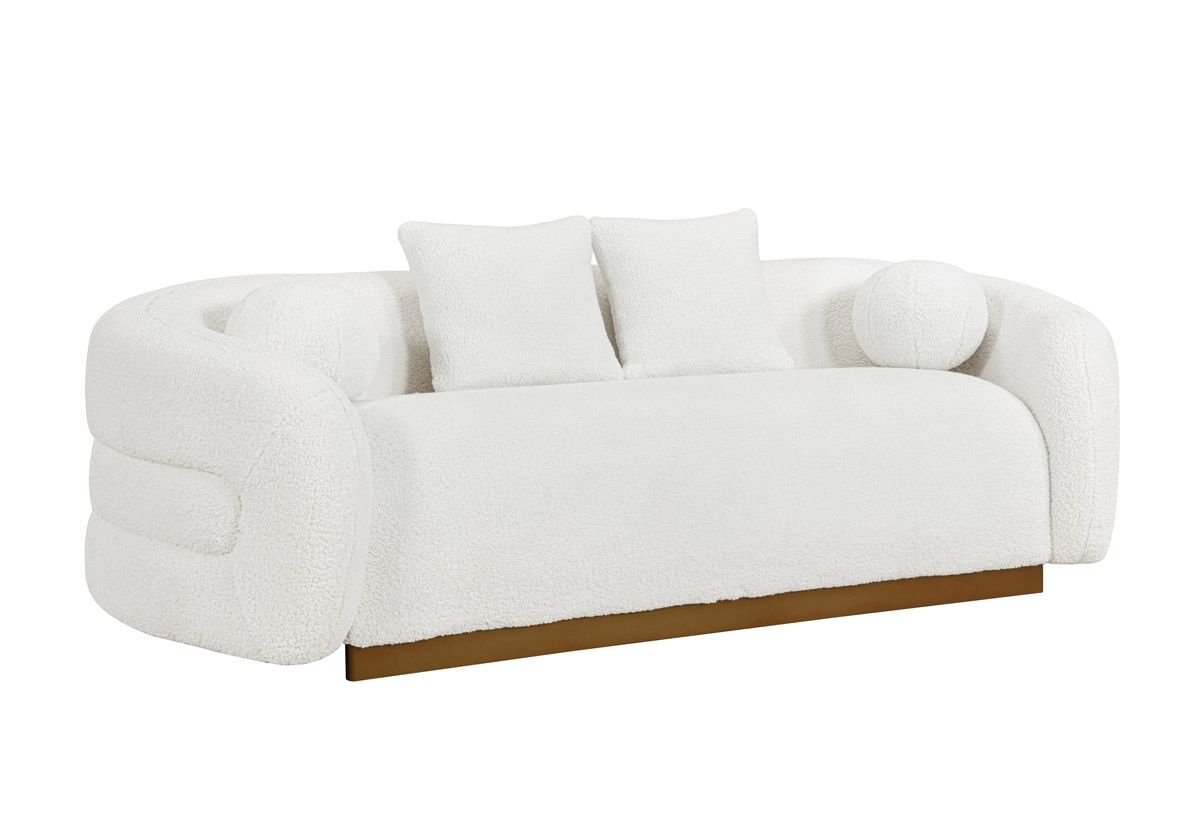 Mulsane White Boucle Modern Sofa