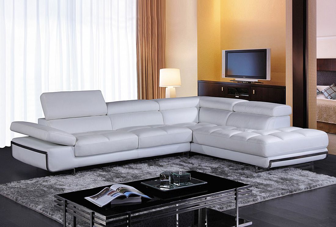 Myst White Sectional Modern Style