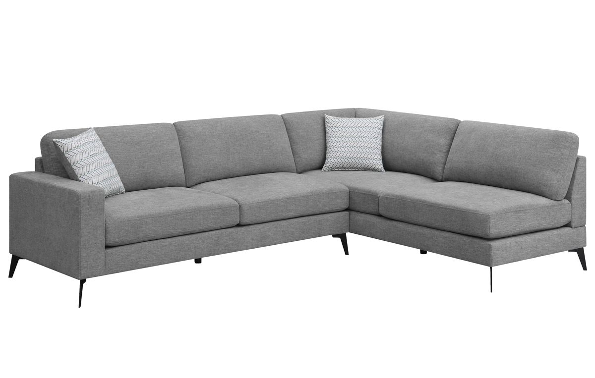 Naomi Grey Linen Fabric Modern Sectional