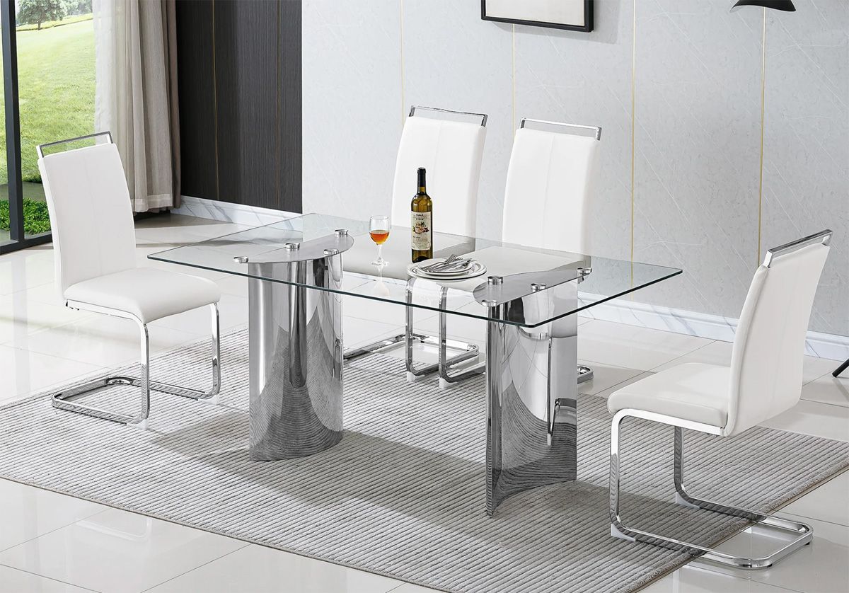 Nepal Glass Dining Table With Four Chairs