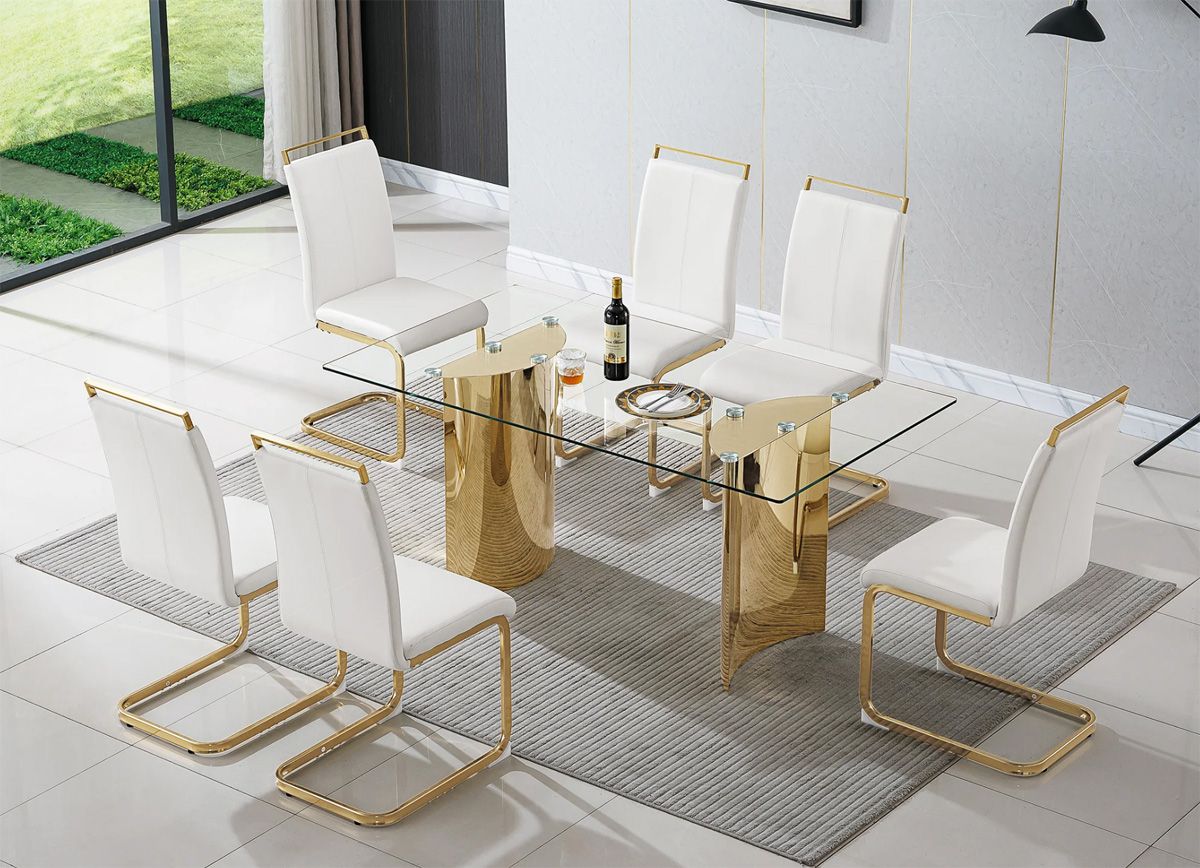 Nepal Glass Dining Table With Six Chairs