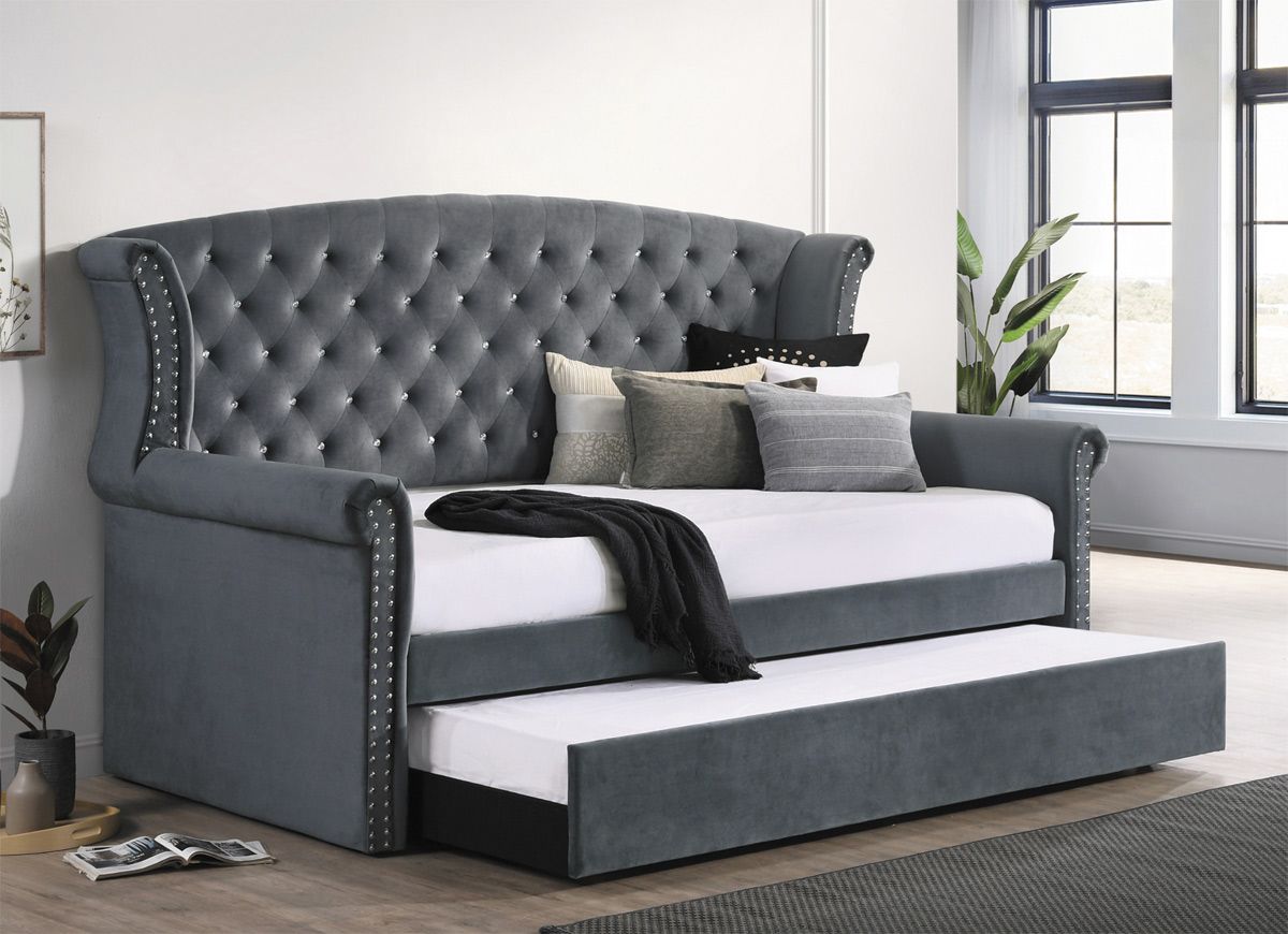 New York Grey Daybed With Trundle